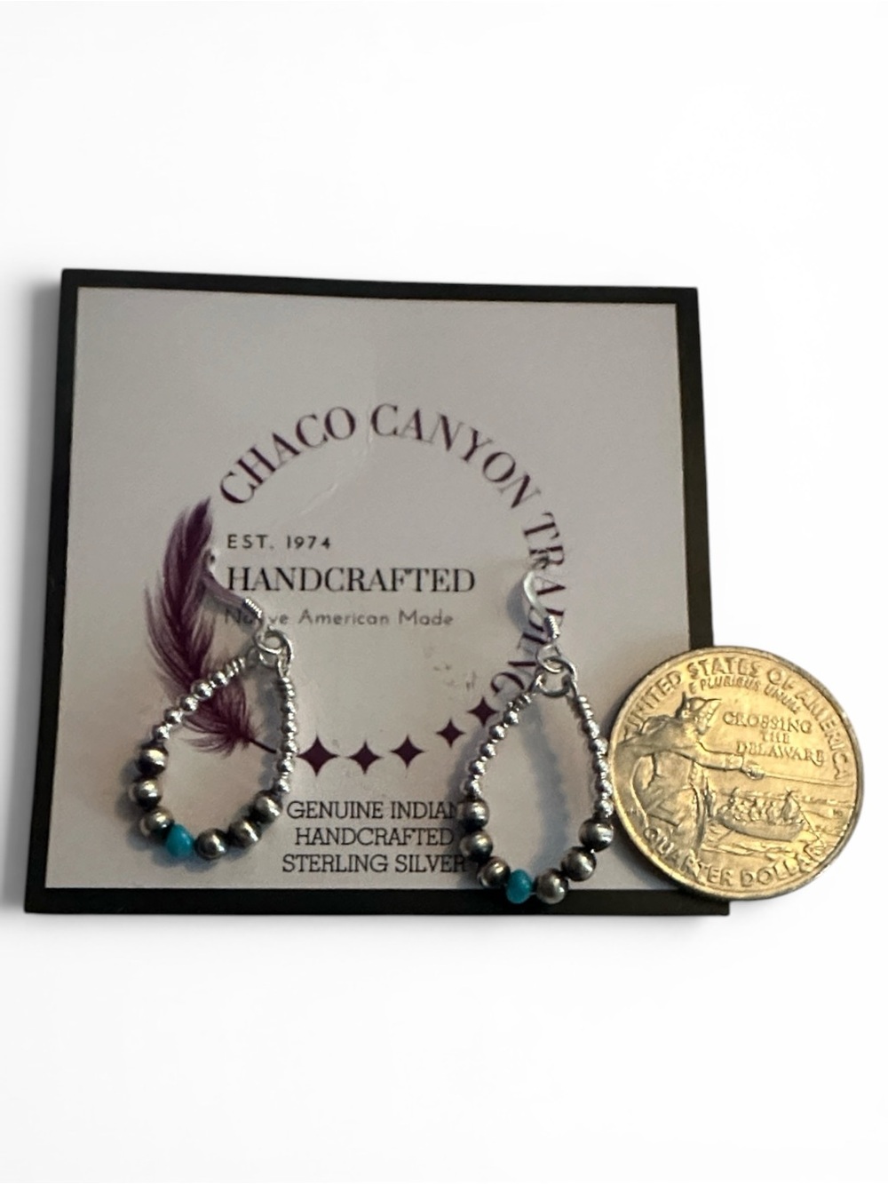 Chaco Canyon Trading Silver and Turquoise Beaded Earrings